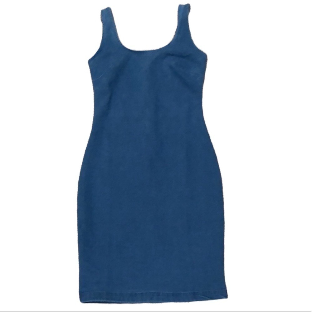 NWOT Francesca’s Collection Derek Heart Denim Bodycon Dress Size XS Blue Jean